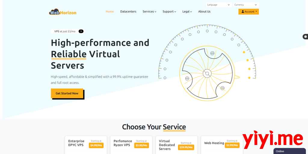 图片[1]-webhorizon上线新加坡AMD Ryzen VPS/10Gbps带宽，低至.25/月-